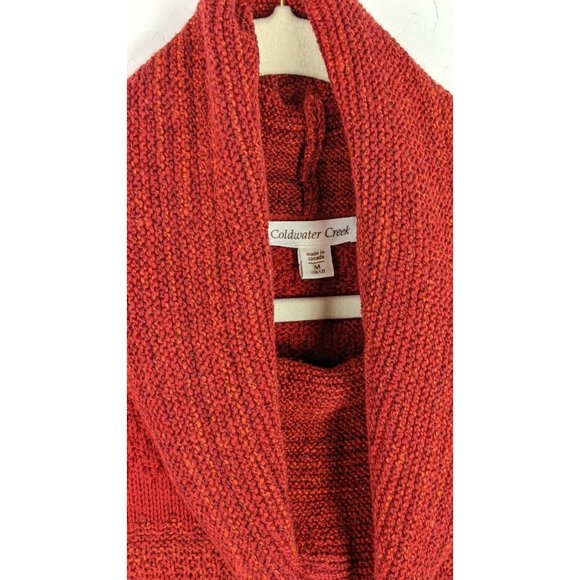 Cold Water Creek rust red orange chunky slouchy knit short sleeve turtleneck - Picture 3 of 4